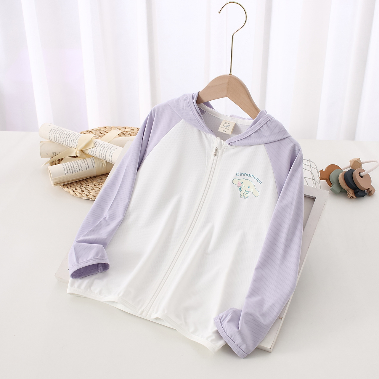 Children's sun protection clothing with hood, quick dry travel windbreaker for eyelids, jacket, Korean style 3