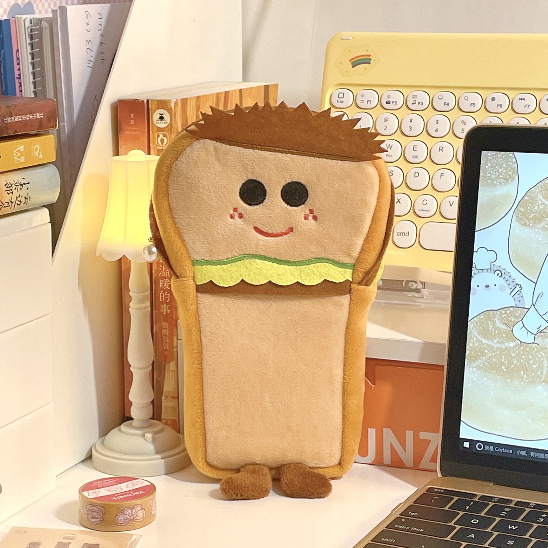 Hamburger Pv Velvet Class Learning Cute Pencil Case display picture 2