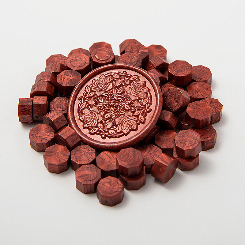 Cera de pintura al fuego, juego completo de sellos de pintura al fuego, octogonal, transparente, colorido, bolsa de colores mezclados, cera, venta al por mayor barata