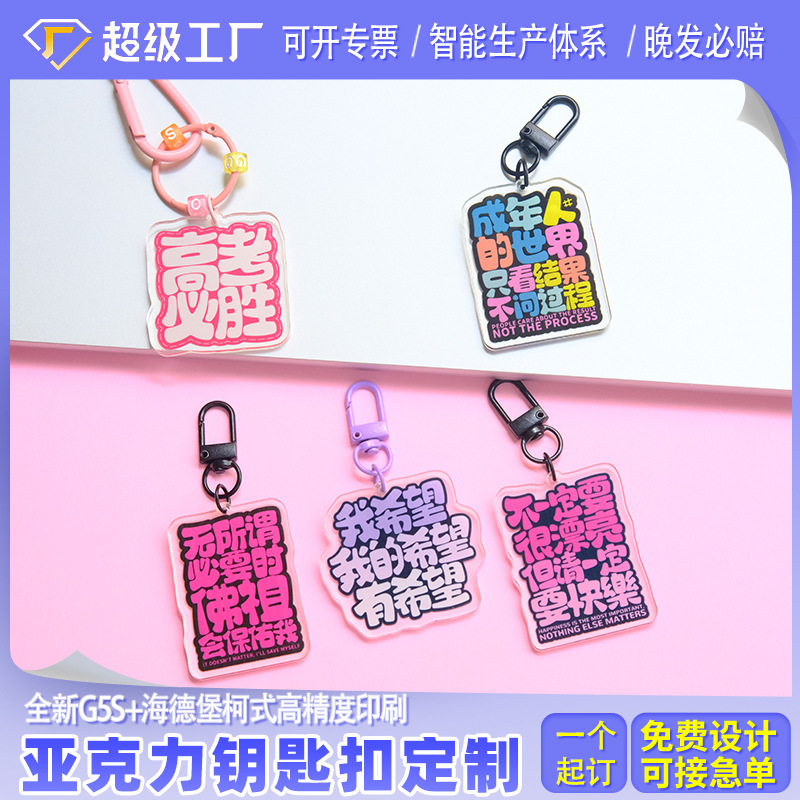 Acrylic Keychain Customized Classic Cultural and Creative Backpack Small Pendant Internet Celebrity Creative Gifts Gifts Business Welfare Products