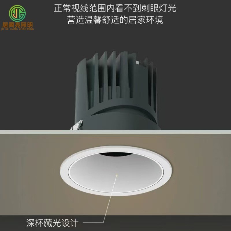 嵌入式天花小射灯led矮吊顶3W5W7W开孔6.57.5cm公分6575mm高显色|undefined