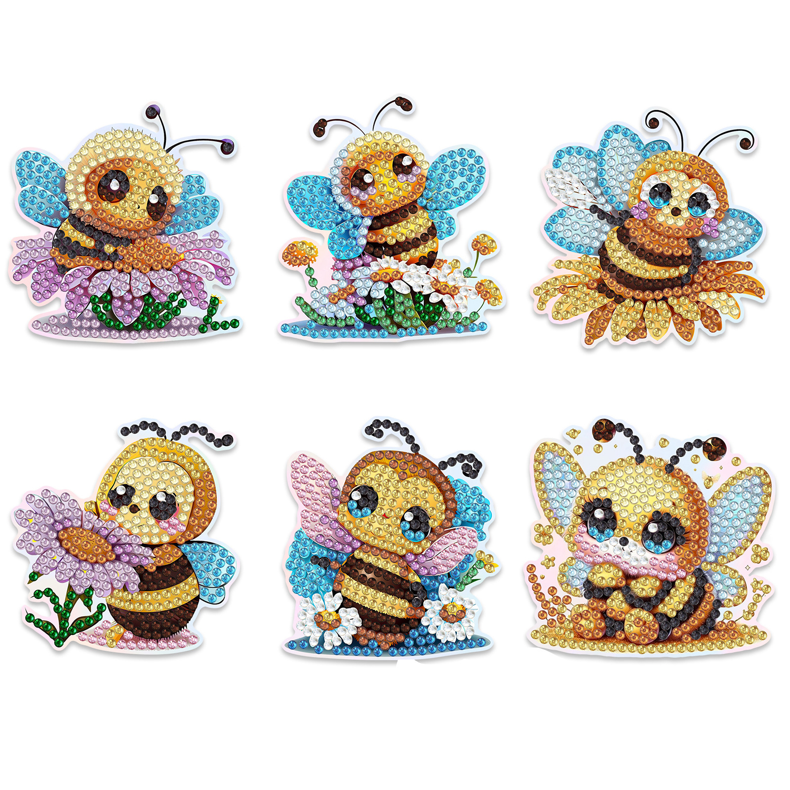 Ventas transfronterizas mejores pinturas de diamantes hechas a mano artesanías de dibujos animados animales suaves pegatinas magnéticas multi-pieza pegatinas de refrigerador de cocina