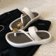 Fashion Creative Golden Nail Clip Slippers Women's High-end Sense Summer New Beach Anti-slip Holiday Wind Flip-flops