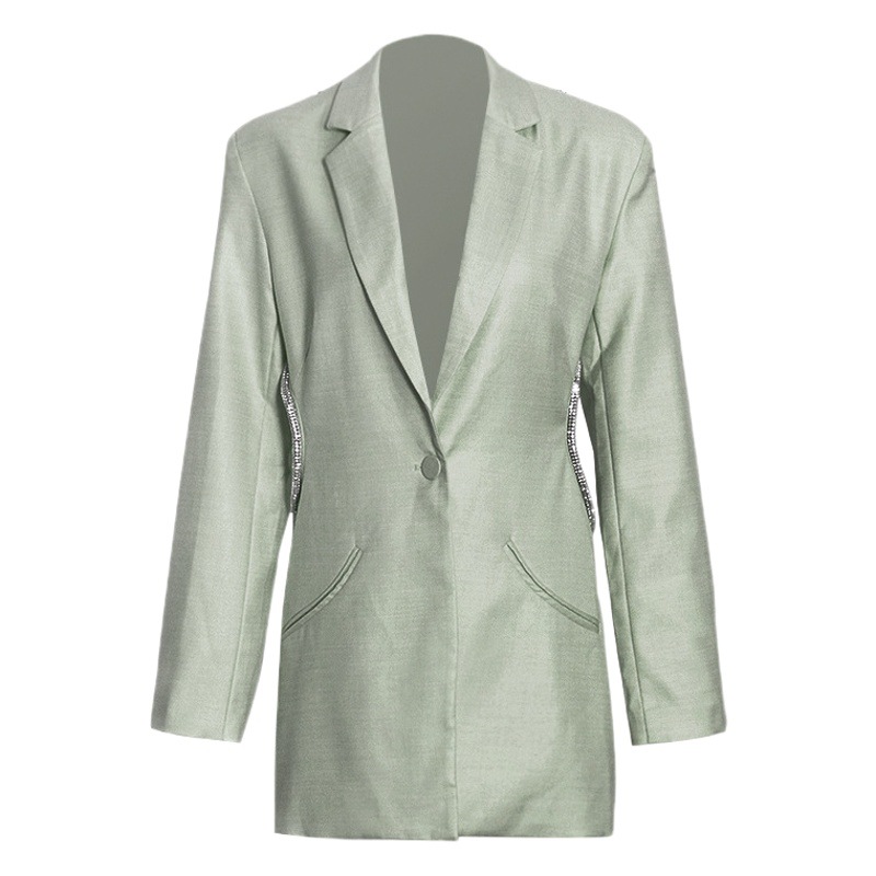 Comercio exterior transfronterizo 2024 nueva personalidad de la moda de color sólido intrigas sexy sin espalda un botón Chaqueta de traje de estilo occidental para las mujeres