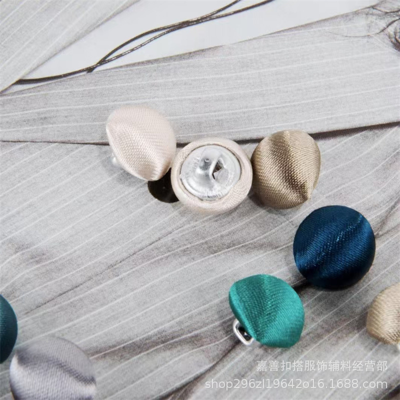 Mushroom Cloth Button Satin Shirt Cheongsam dress Dance Dress Silk Pajamas Shirt Button Button