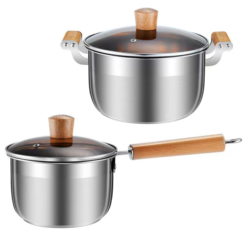 Набор из 2 предметов, нержавеющая сталь, деревянная ручка, подарок на день рождения, защита от ожогов