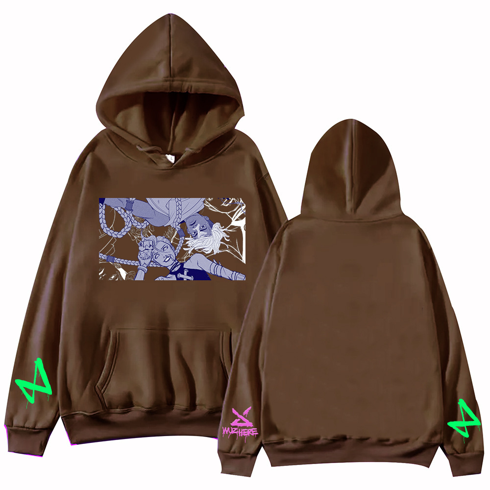 Arcane Ekko & Jinx Firelights Hoodie Harajuku Pullover Tops