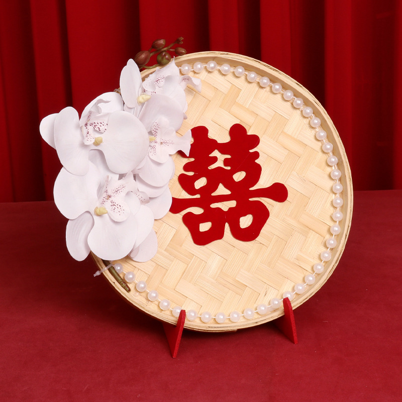 Dustpan ornament set-(white flower + grassxi) 1 set 300g