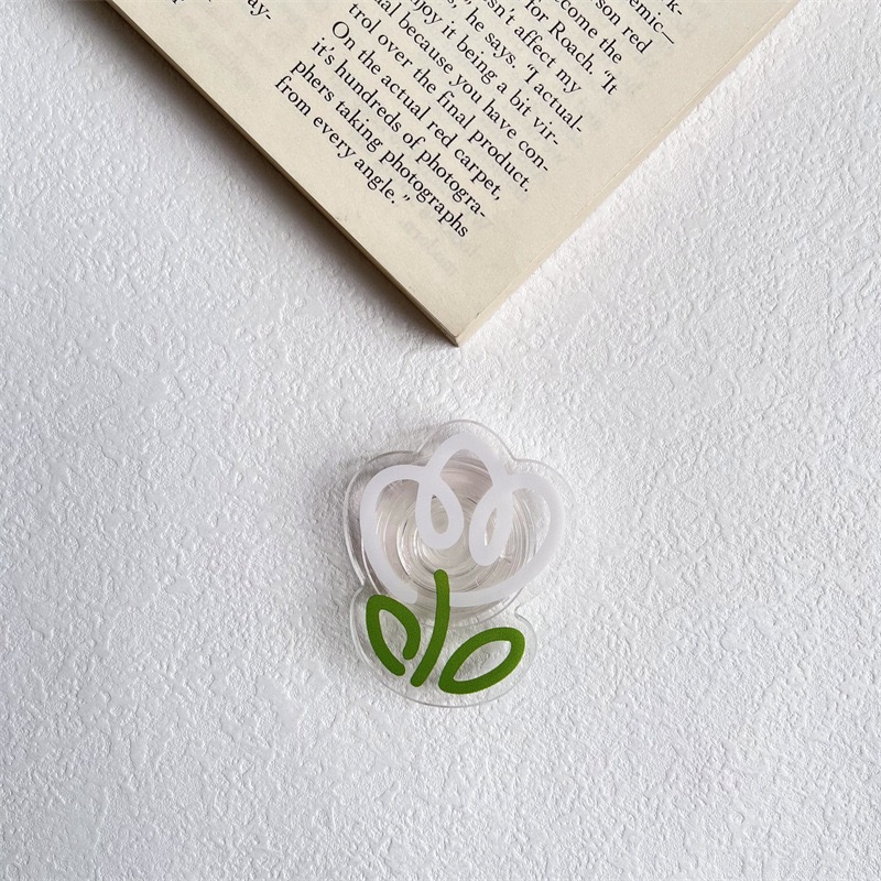 화이트 튤립 투명 홀더