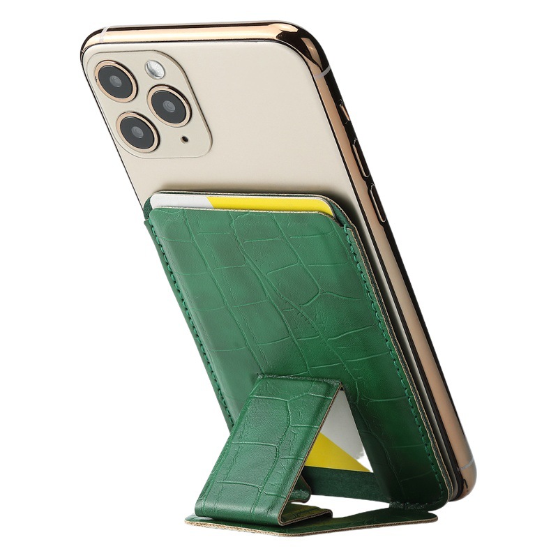 Funda para teléfono con diseño de cocodrilo en stock, con soporte magnético para tarjetas, adhesivo magnético súper fuerte, portátil para escritorio.