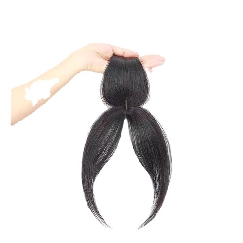 3D eight-character bangs wig piece for women to cover white hair on top of head, natural forehead, real hair, invisible fake bangs
