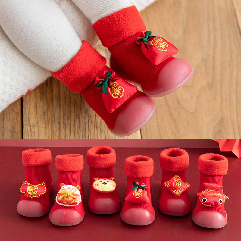 Navidad, Año Nuevo, invierno, calcetines para bebés, zapatos para bebés, zapatos para bebés