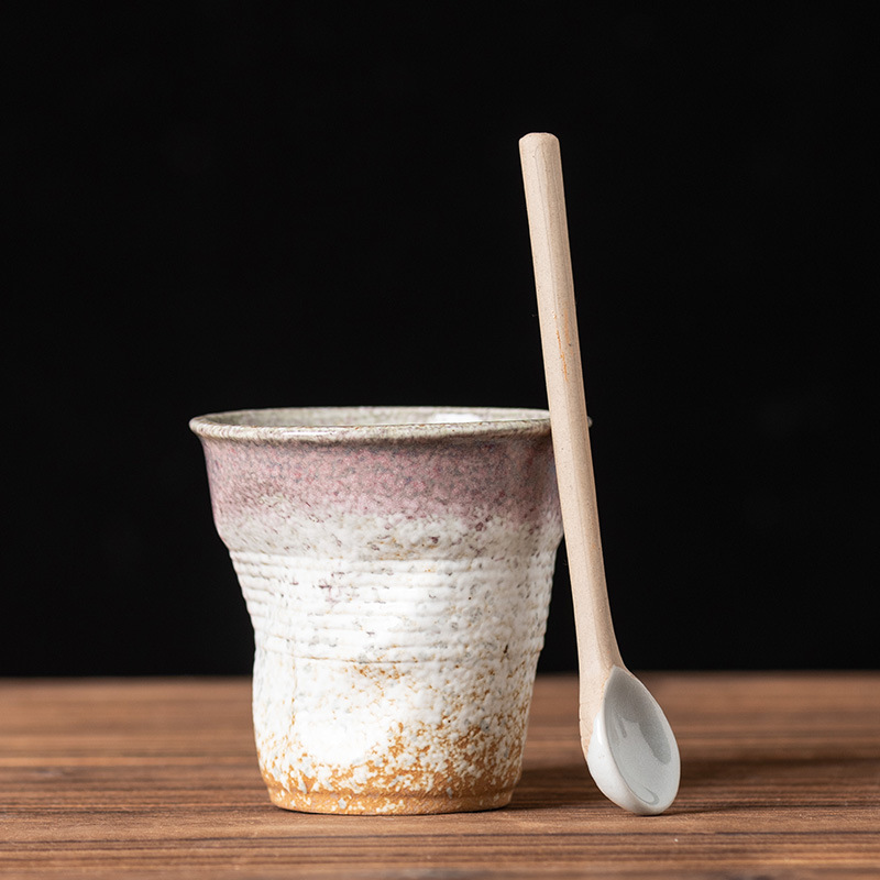 Imitation paper cup-(white spray purple)-without spoon 200ml