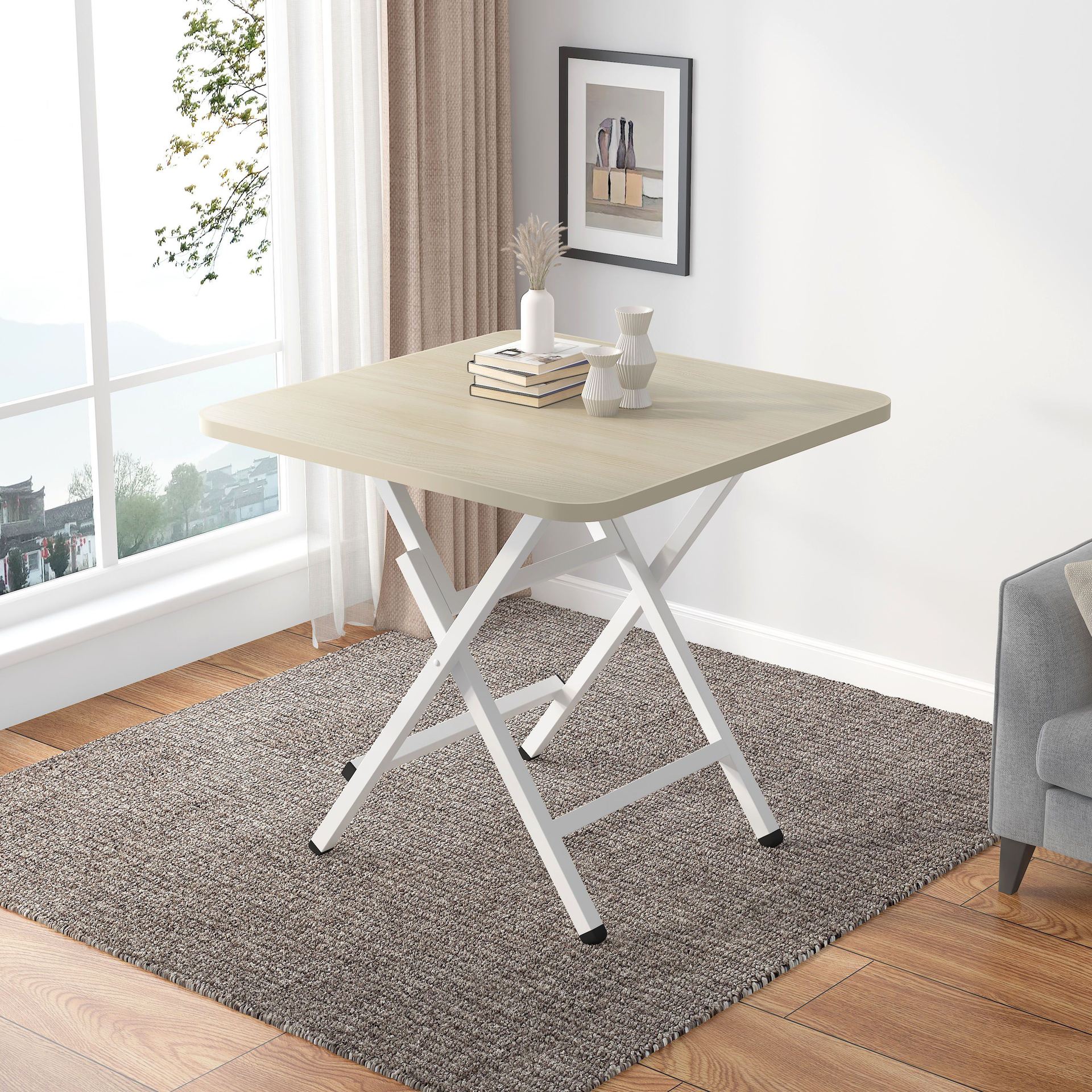 Mesa plegable alquiler de alquiler de mesa de comedor al aire libre portátil mesa de estand simple mesa de comedor casera mesa cuadrada