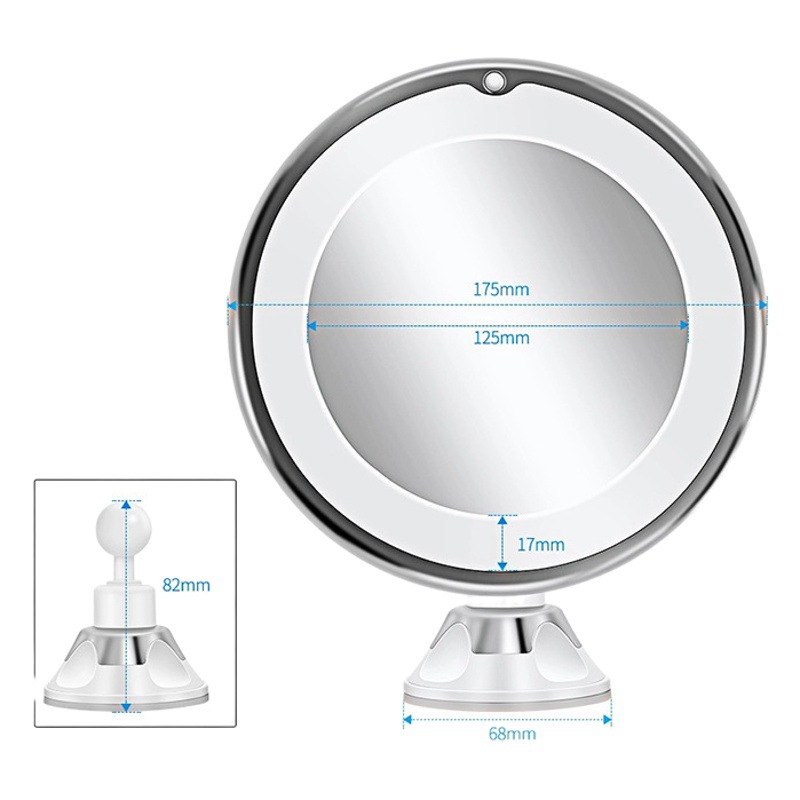 Espejo de maquillaje con luz de relleno LED 10X veces aumento de la batería seca ventosa plegable Red roja belleza espejo de maquillaje belleza transfronteriza