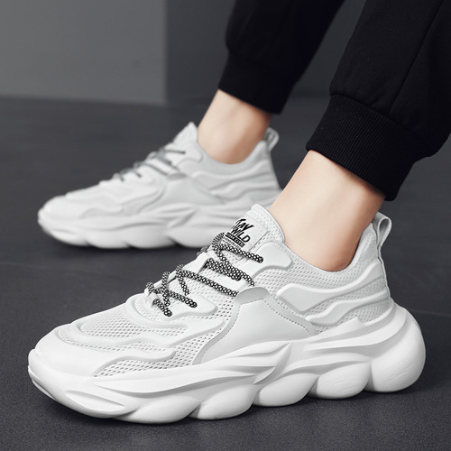 Summer breathable mesh thick-soled dad shoes new men's casual thick-soled shoes trendy sports shoes men's shoes wholesale