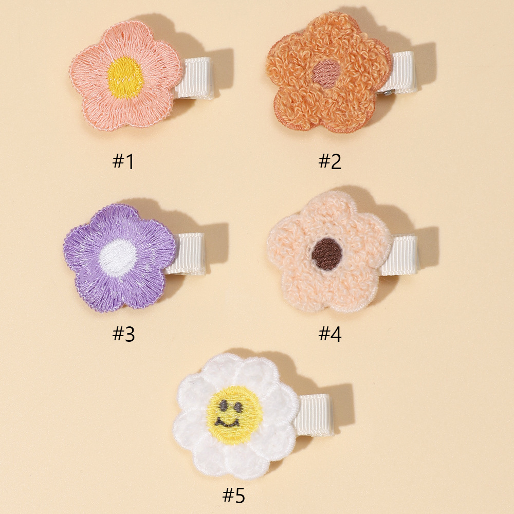 Foreign trade new children's hairpin European and American cute baby five-petal flower side clip girl's flower does not hurt hair full bag hairpin_voghion.com