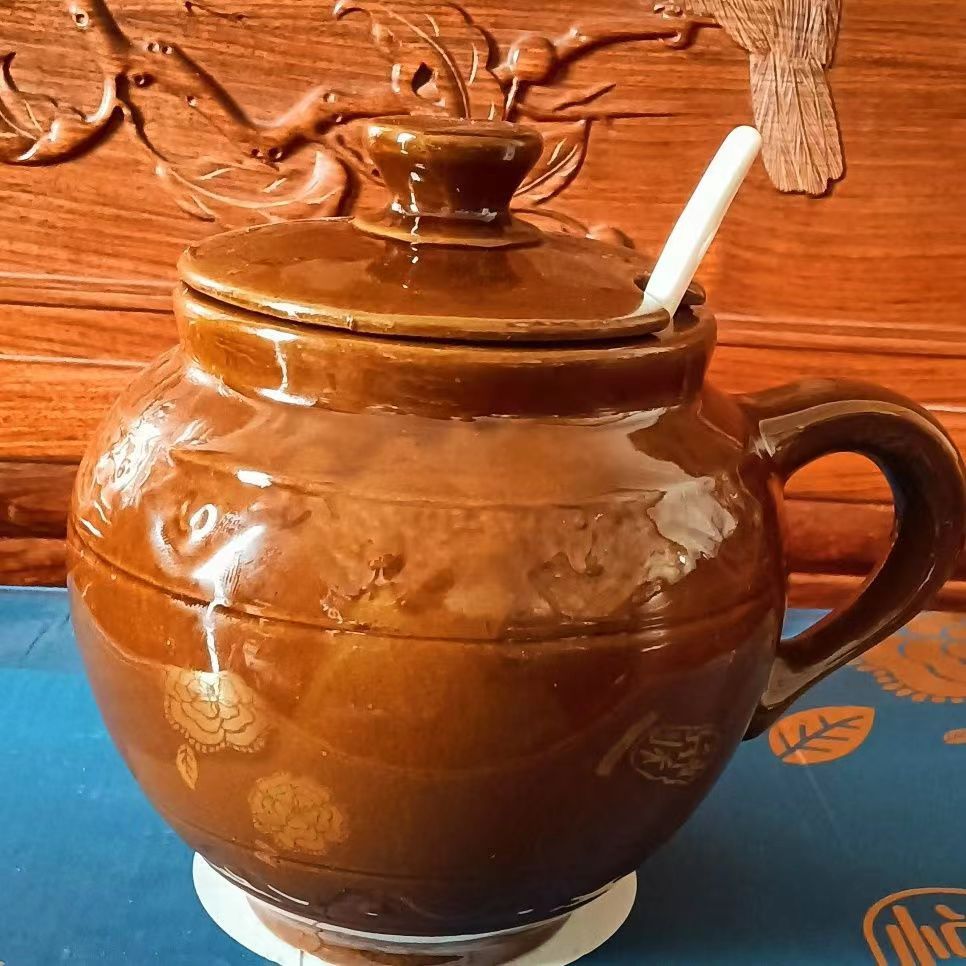 家用盐罐调料猪油带勺子1斤2斤带盖子防潮