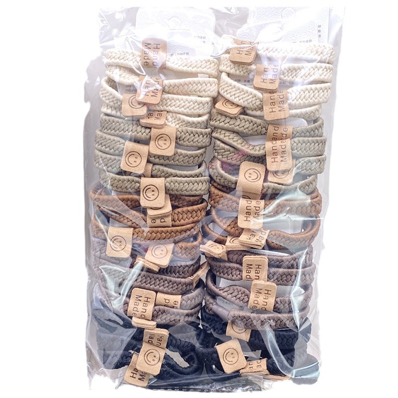 Traje de tarjeta cara sonriente oso etiqueta de cuero leche té color Banda para el cabello corbata de pelo de las mujeres banda de goma supermercado 2 yuanes tienda física accesorios para el cabello