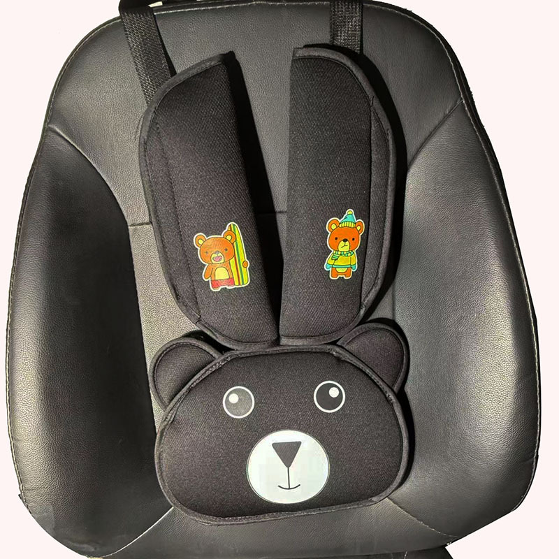 Bear Head Auxiliary Safety Belt Limiter Holder Car Kids Safety Belt Adjustment Anti-Stranglehold Shoulder Protector