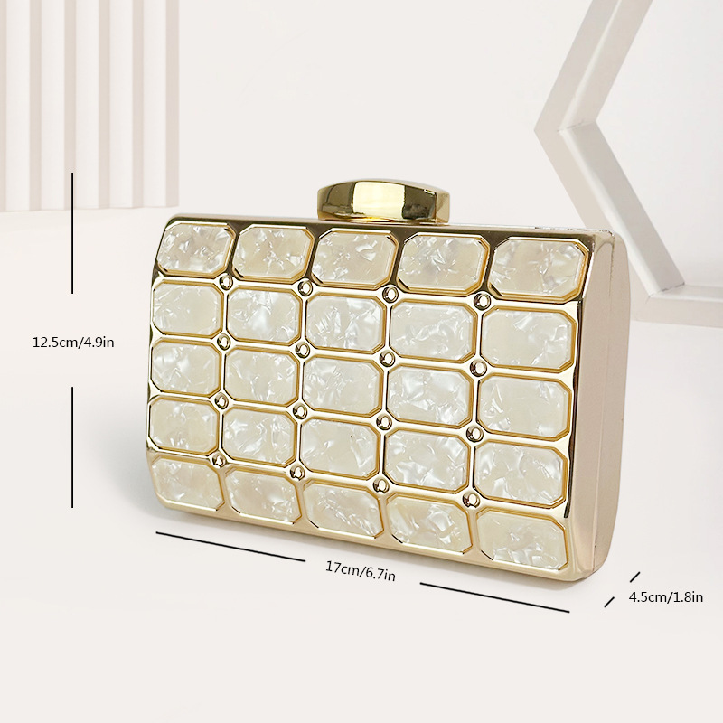 358g Weight Arylic Geometric Square Evening Bags
