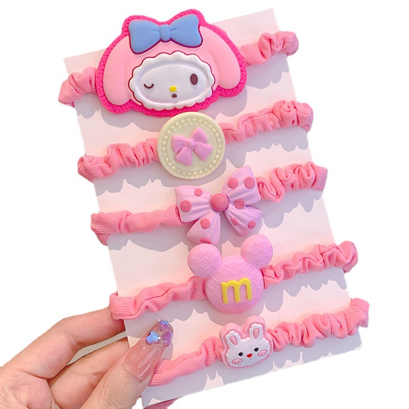 El pelo de los niños de estilo coreano lazo banda de goma banda de pelo del intestino grueso de la muchacha Linda cuerda de pelo bebé no hace daño pelo banda de pelo de alta elasticidad