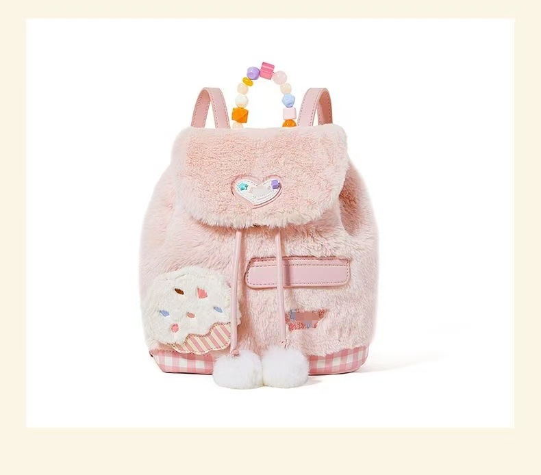 2024 New Autumn/Winter Sweet Ins Girls' Student Fashion Versatile Hairy Backpack_voghion.com