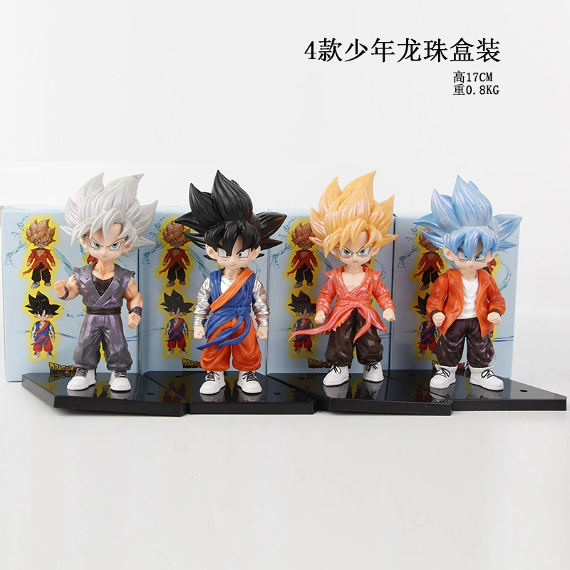 4 фигурки подросткового Dragon Ball, Q-версия Гоку, модная фигурка аниме, модель GK, трендовая фигурка-украшение