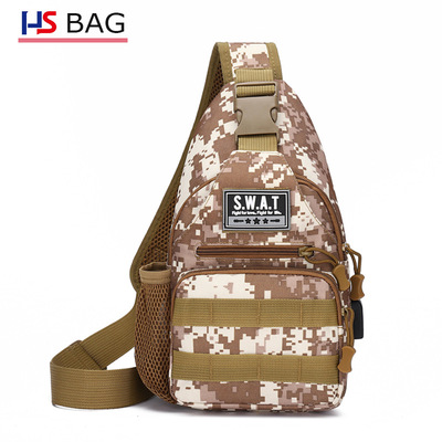 man camouflage Chest pack new pattern Korean Edition capacity Water cup The chest Inclined shoulder bag outdoors leisure time street Trend