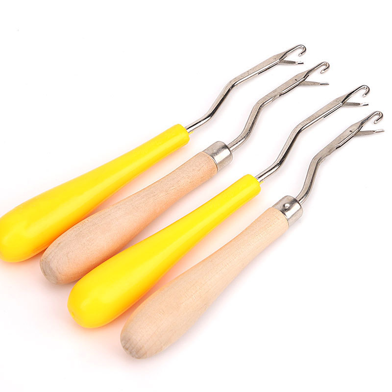 带舌钩针编织工具塑料柄小钩毛衣毛线针细长舌头勾针封口舌勾工具