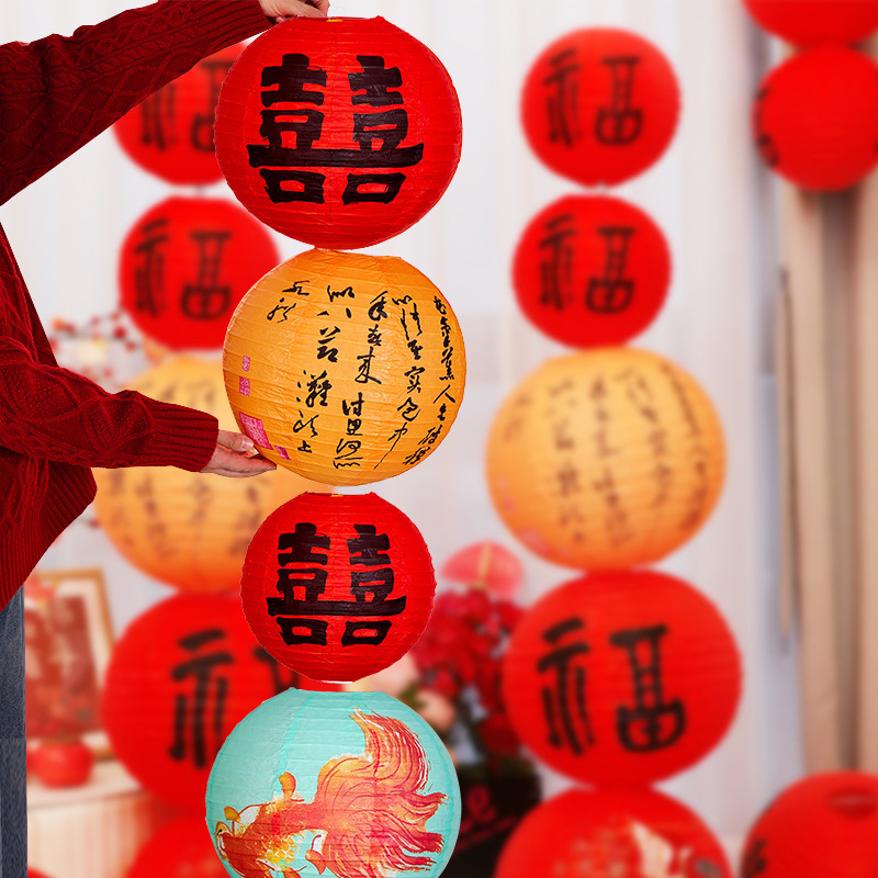 Linterna de boda columna decoración de papel linterna camino de bodas decoración del dormitorio de bodas linterna de color colgante