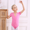 Children's dance service girl practice clothes short -sleeved puffy skirt Chinese dance girl ballet gauze skirt conjoined clothing clothing