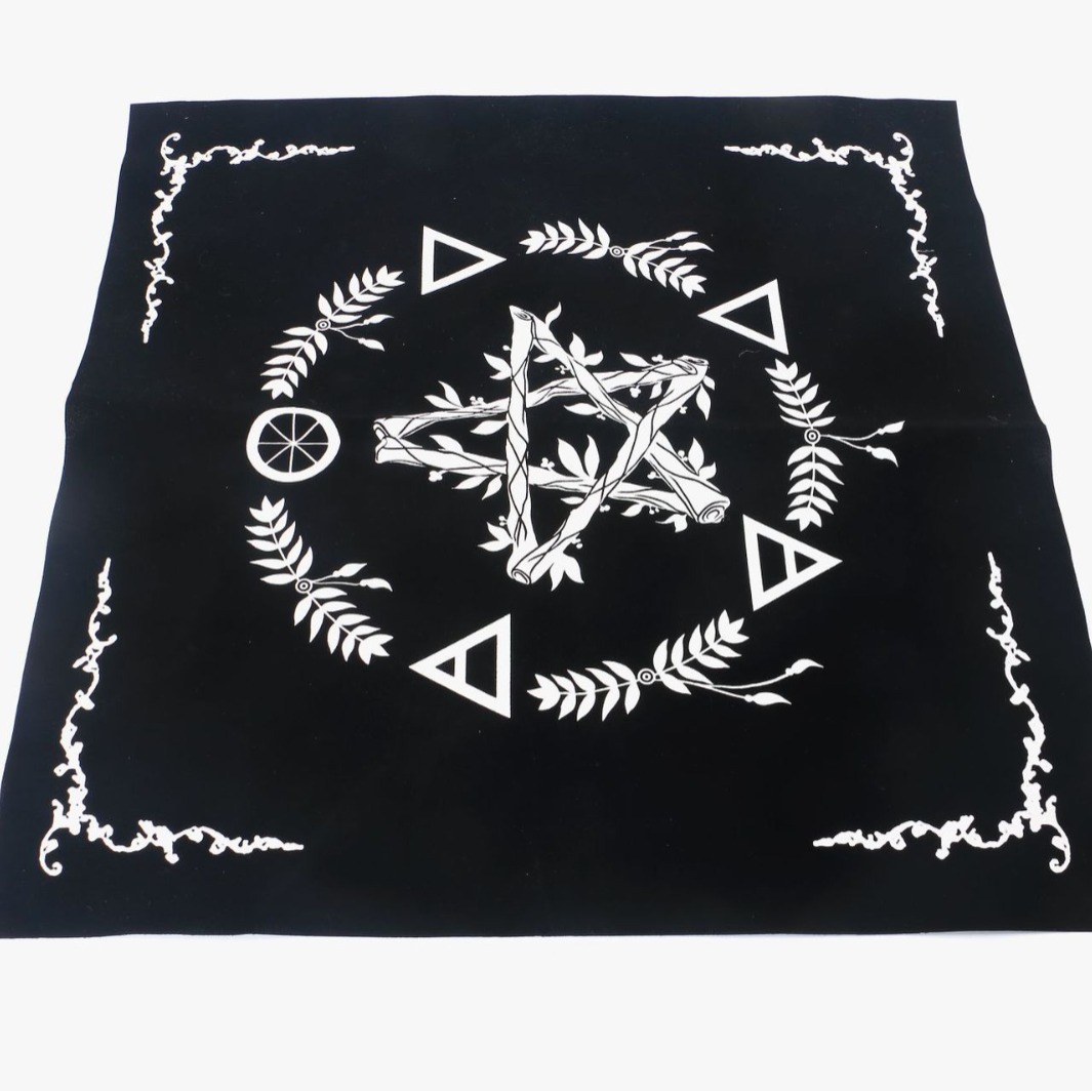 Samt-tischdecke Mit Pentagramm Für Tarot- Und Orakelkarten_voghion.com