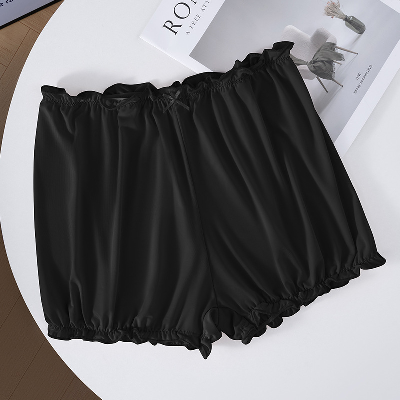 Pantalones de seguridad de linterna de seda de hielo para mujer, estilo fino de verano, pantalones de calabaza anti-desplazamiento, pantalones cortos de alta elasticidad, pantalones de seguridad para mujer