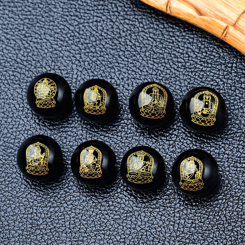 양면 빨간색과 검은 색 AGATE ZODIAC ZODIAC EIGHT PATRON DEITY SANZHU BENMINGFO 액세서리 XIANGYUN SANSKRIT