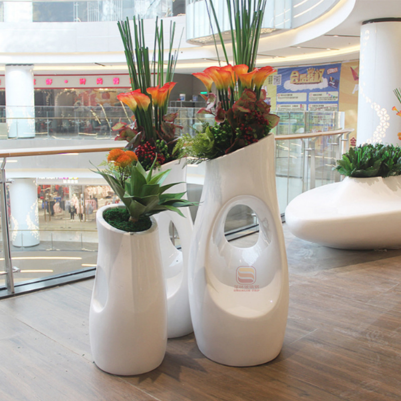 FPVC combinación de maceta de flores centro comercial hotel sala de ventas decoración interior al aire libre vasijas de flores flores flores