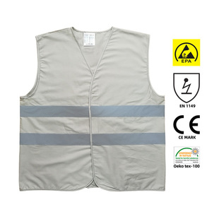 Anti-static Reflective Vest PetroChina Conductive Silk Carbon Fiber Polyester Cotton Vest Chemical Electronic Precision Instruments