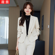 小个子西装套装女短款洋气时尚显高显瘦休闲职业西服百褶裙两件套