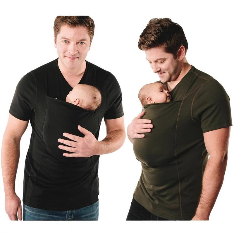 Cross-Border New Amazon Aliexpress Kangaroo Dad Multifunctional Clothes Kangaroo V Neck Casual T-Shirt for Men