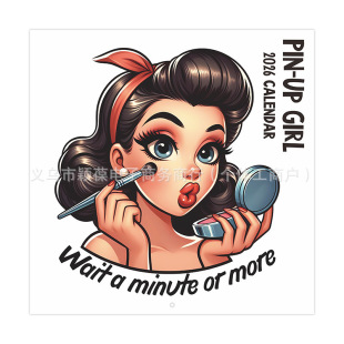 Cross-Border New Product Pin-Up Girl-2026 Calendar Retro Playful Girl Wall Calendar Ready for Sale