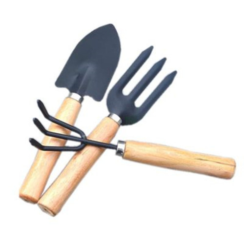 Large three-piece gardening tool set garden balcony vegetable flower pot flower garden shovel rake three-pronged fork iron