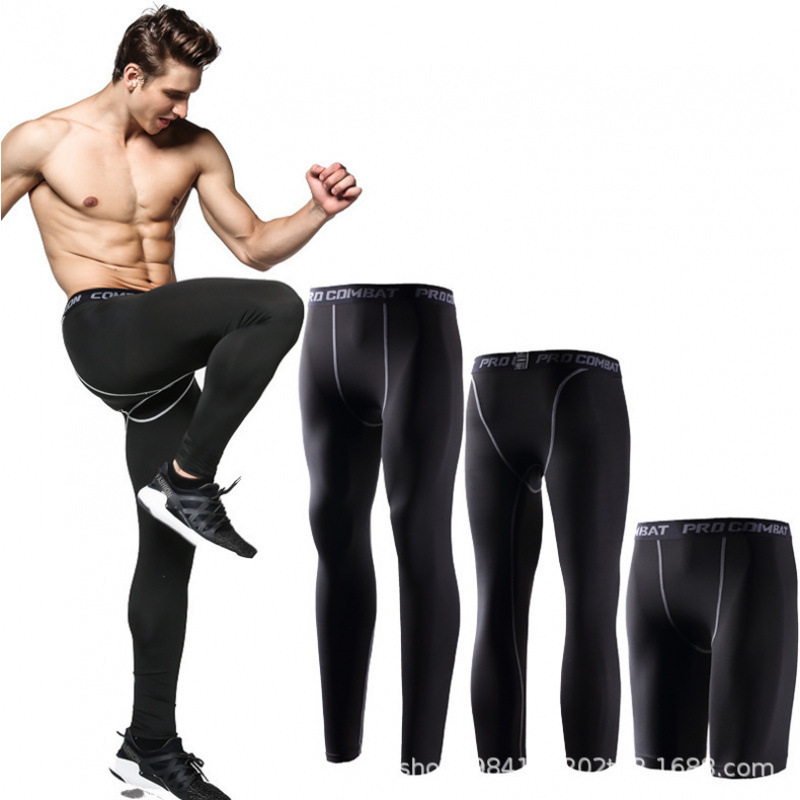 Amazon Sports Tights American Men's Fitness Running Pants Pro Quick-Drying Basketball Three-Point Leggings Cross-Border