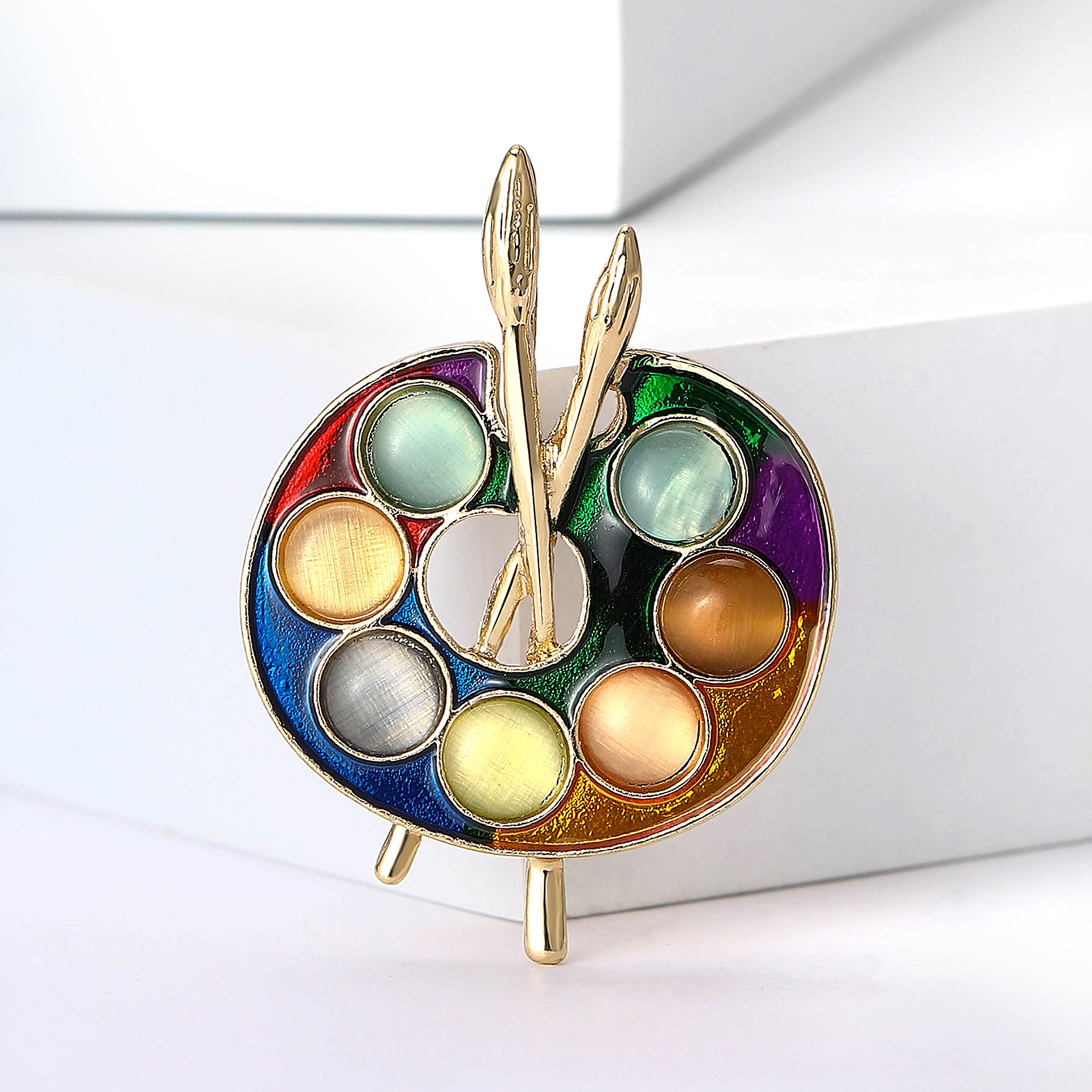 Palette Pattern Retro Pin Palette Alloy Enamel Women's Brooches