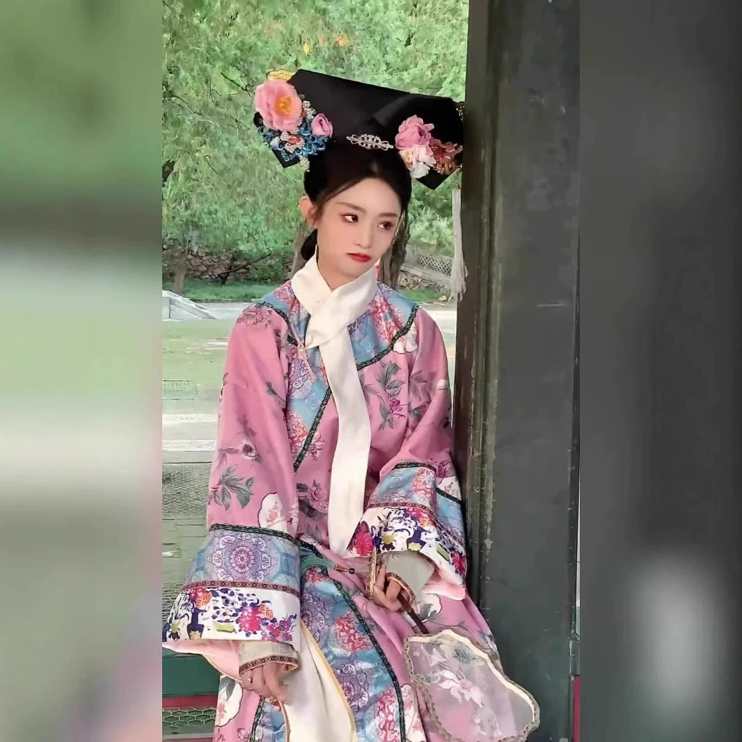 Костюмированный чонсам династии Цин женский костюм ханьский костюм флага династии Цин