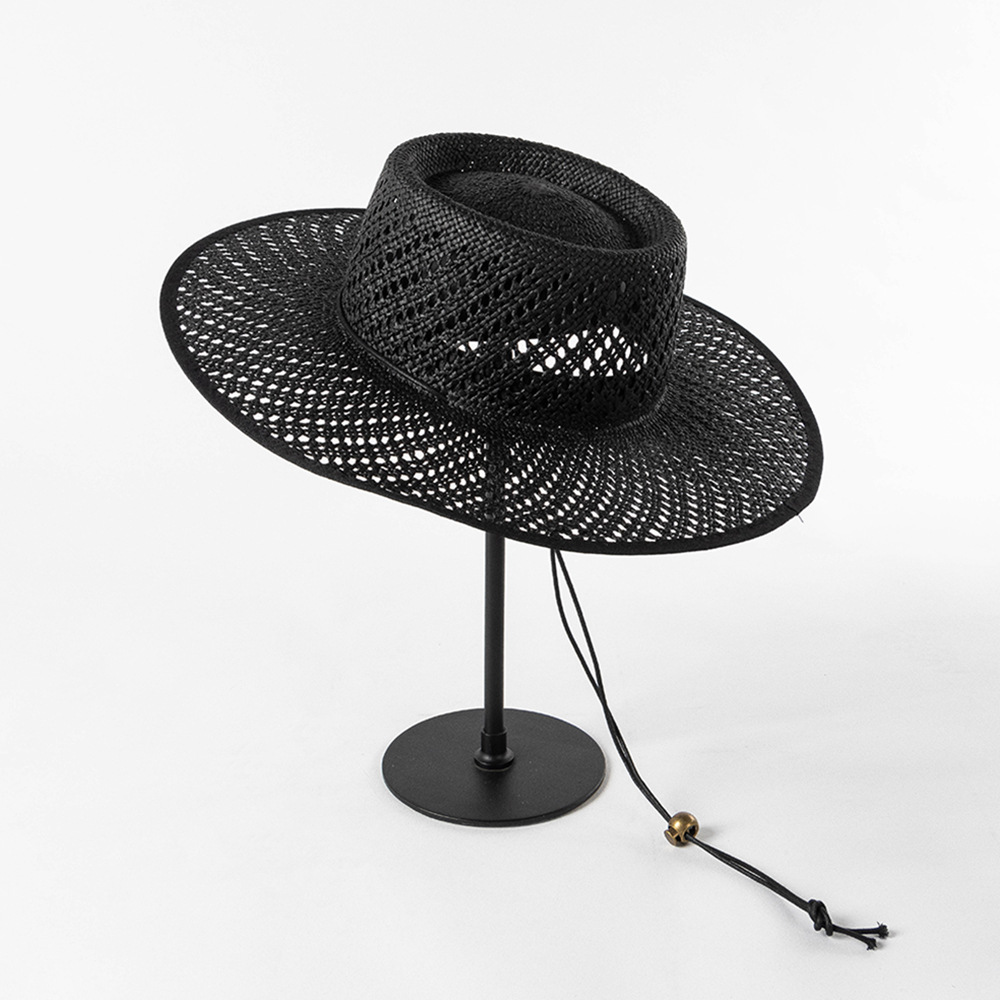 Title 4, Chapeau de paille rond, bordure large, dentelle...