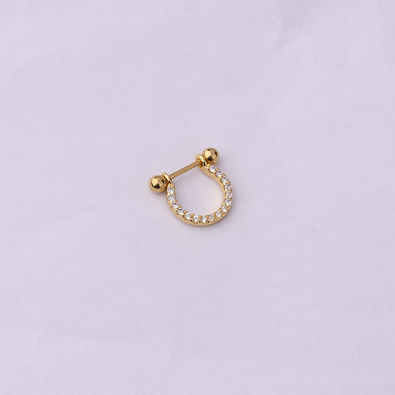 Ear Cartilage Rings & Studs Fashion Geometric Copper Plating Artificial Gemstones display picture 5