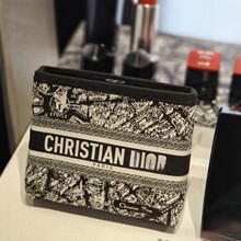 D家跨境赠品美妆收纳包巴黎地图小卡包改造字母D钱包卡包