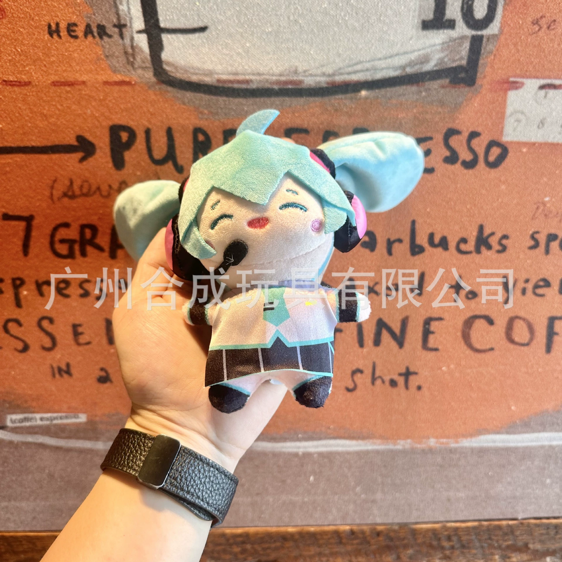 Cartoon headphones, plush keychain, Japanese doll, bag decoration, pendant