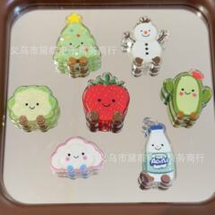 卡通笑脸系列浮雕水果珠 diy发绳饰品配件手机链包挂钥匙扣材料