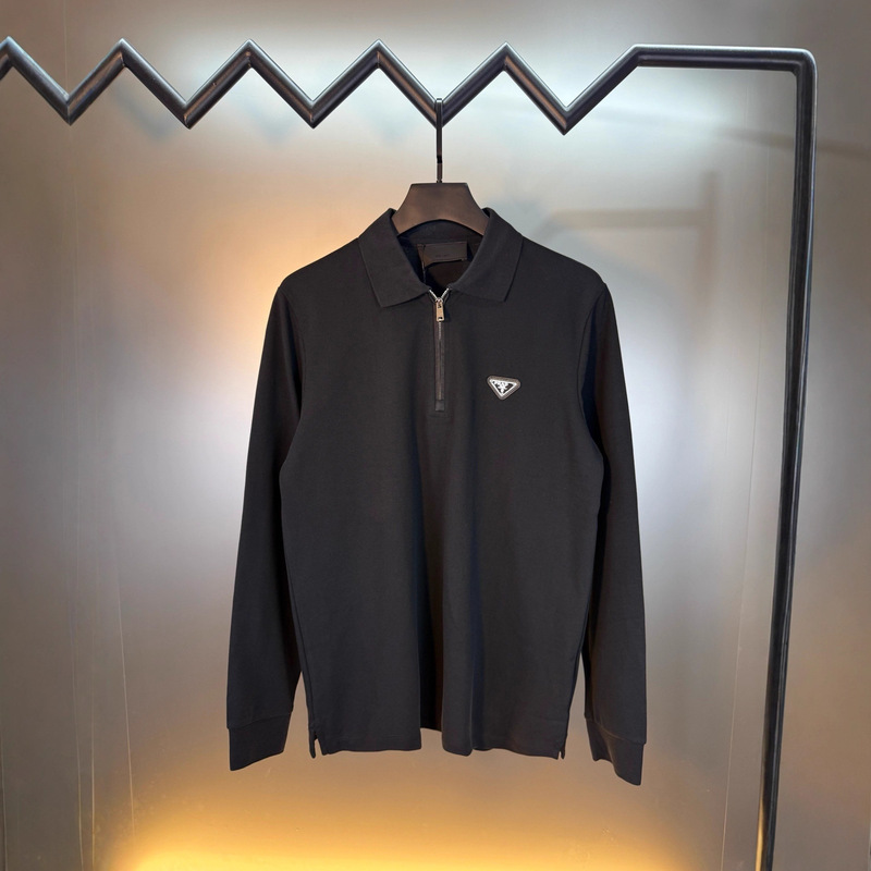 1.1 Correct Version 2025 Mengkou Mlb Miu Miu Pujia Pra Prapola Polo Lapel Long-Sleeved T-Shirt for Men and Women